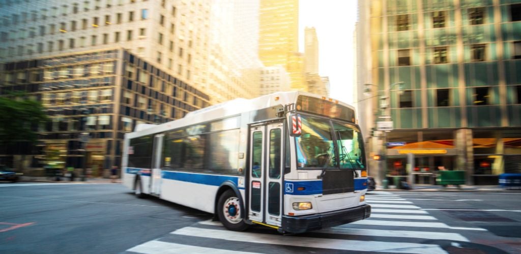 Public transportation bus in New York